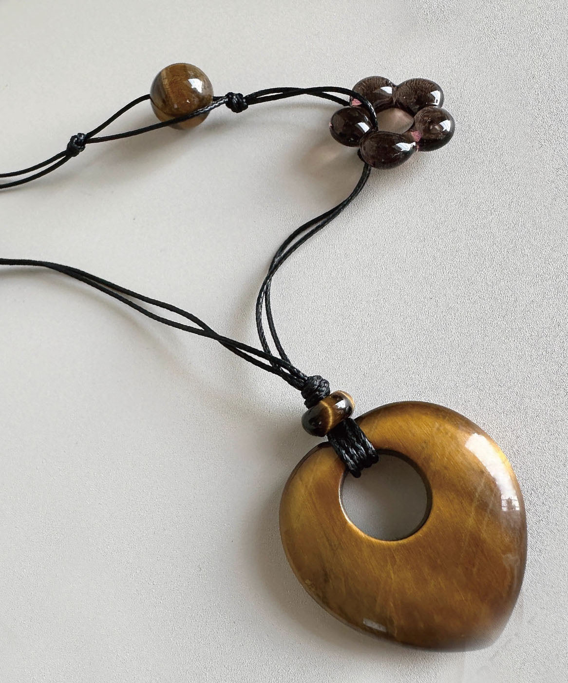 Original Design Hollow Out Gem Stone Pendant Long Necklace