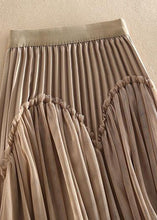 Load image into Gallery viewer, Original Design Khaki High Waist Ruffled Patchwork Tulle Pleated Skirts Spring