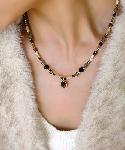 Original Design Luxury Tiger's Eye Agate Pendant Necklace