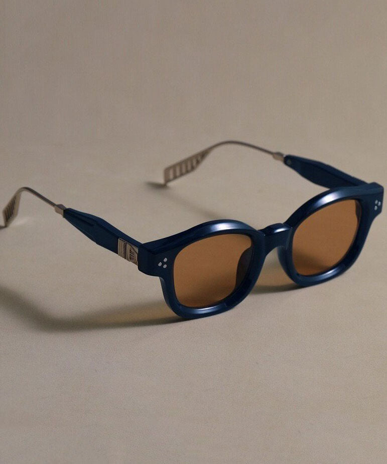 Original Design Purple Metal Asymmetrical Patchwork Rivet UV Protection Sunglasses