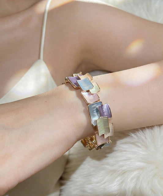 Original Design Rainbow Alloy Enamel Patchwork Bangles