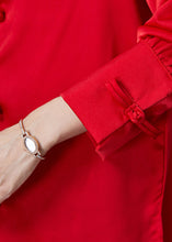 Load image into Gallery viewer, Original Design Red Embroidered Chinese Button Blouse Tops Spring