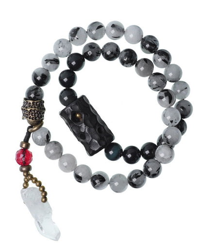 Original Design Retro Men's Double-Layer Obsidian Crystal Bracelet
