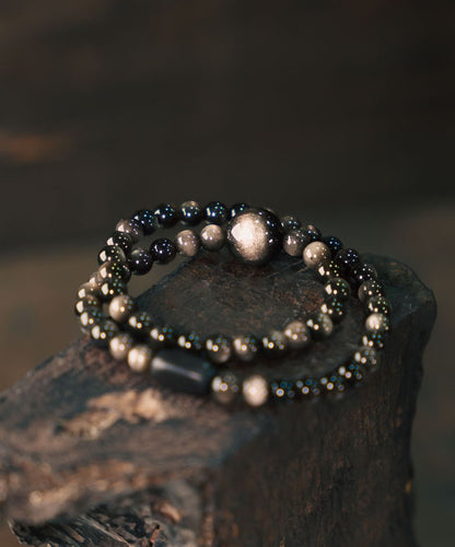 Original Design Retro Obsidian Cat Eye Unisex Bracelet