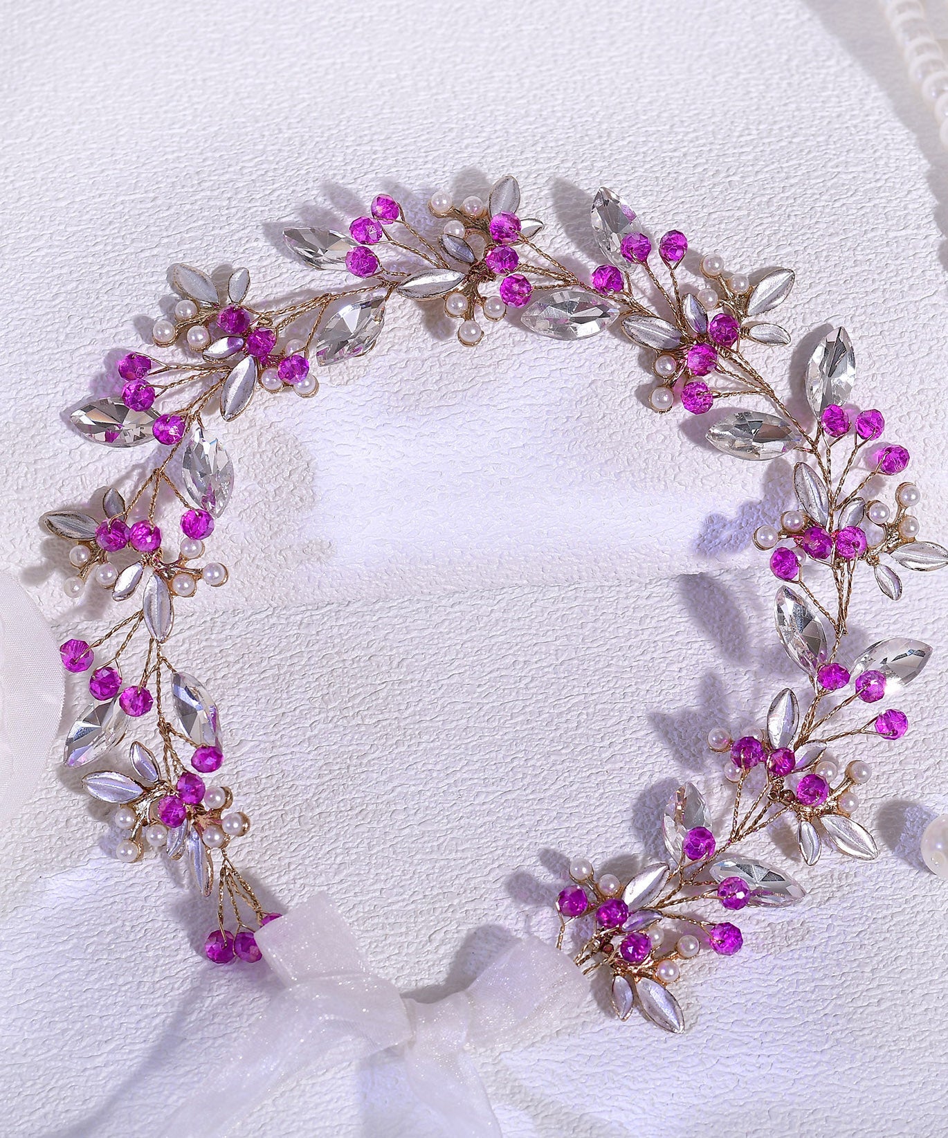 Original Design Rose Weave Zircon Flora HairPiece