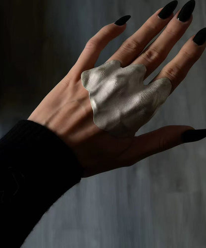 Original Design Silk Alloy Asymmetrical Wrinkled Rings