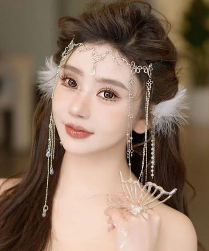 Original Design Silk Alloy Chain Tassel HairPiece