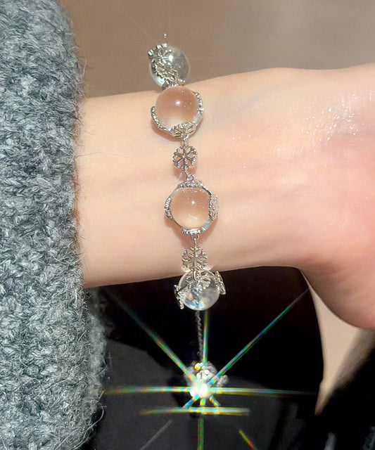Original Design Silk Copper Alloy Crystal Beading Snowflake Charm Bracelet