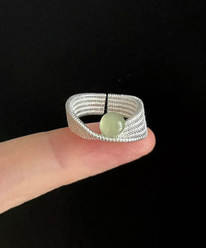 Original Design Silk Jade Line Alloy Adjustable Rings