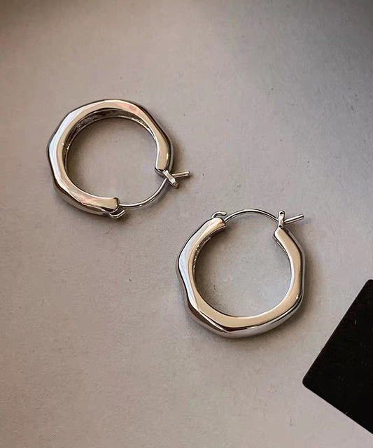 Original Design Silk Metal Hoop Earrings