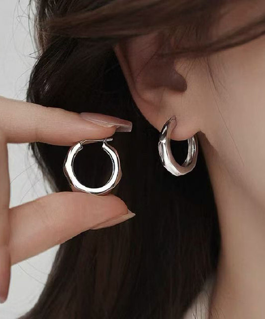 Original Design Silk Metal Hoop Earrings