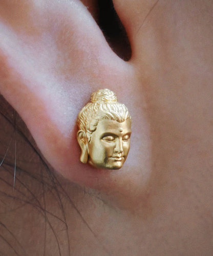Original Design Silver Gold-Plated Buddha Earrings