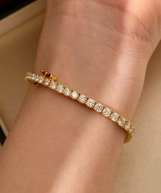 Original Design Silver Zircon Snap Silver Plated Bracelet