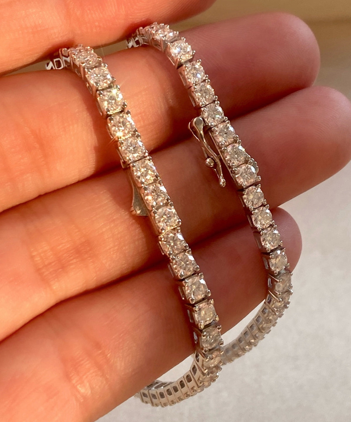 Original Design Silver Zircon Snap Silver Plated Bracelet