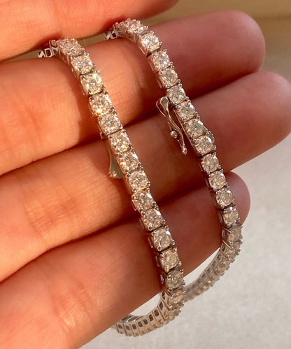 Original Design Silver Zircon Snap Silver Plated Bracelet
