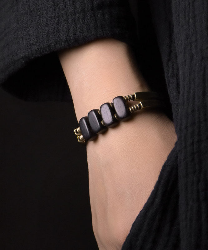 Original Design Stylish Wooden And Copper Decorative Bracelet