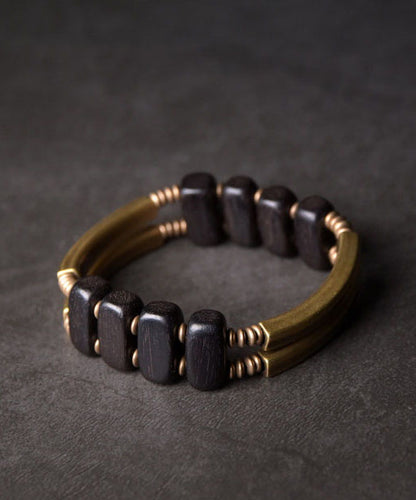 Original Design Stylish Wooden And Copper Decorative Bracelet