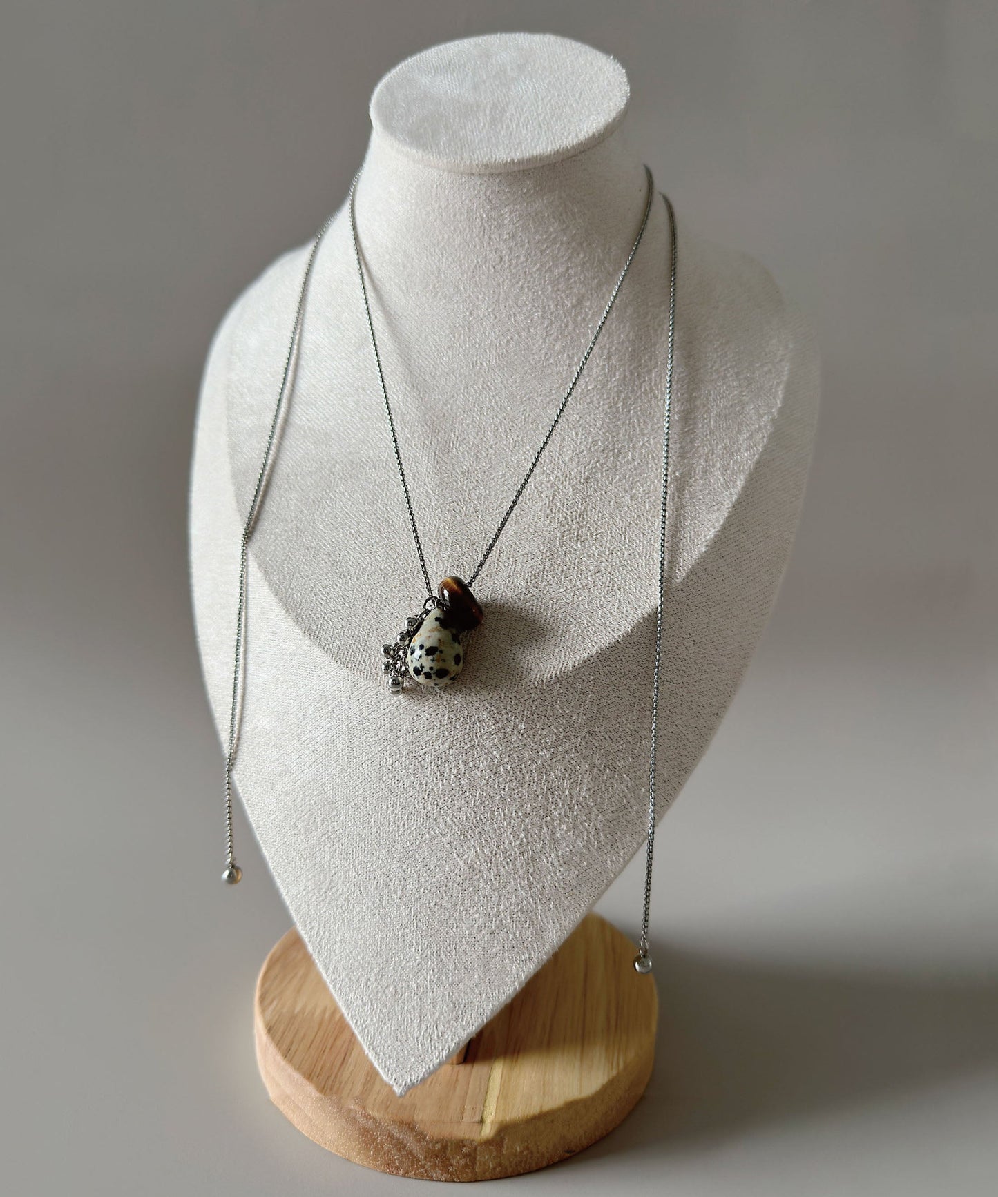 Original Design Titanium Steel Gem Stone Pendant Necklace