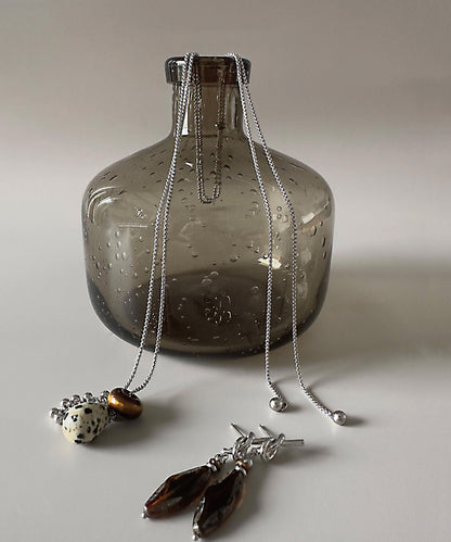 Original Design Titanium Steel Gem Stone Pendant Necklace