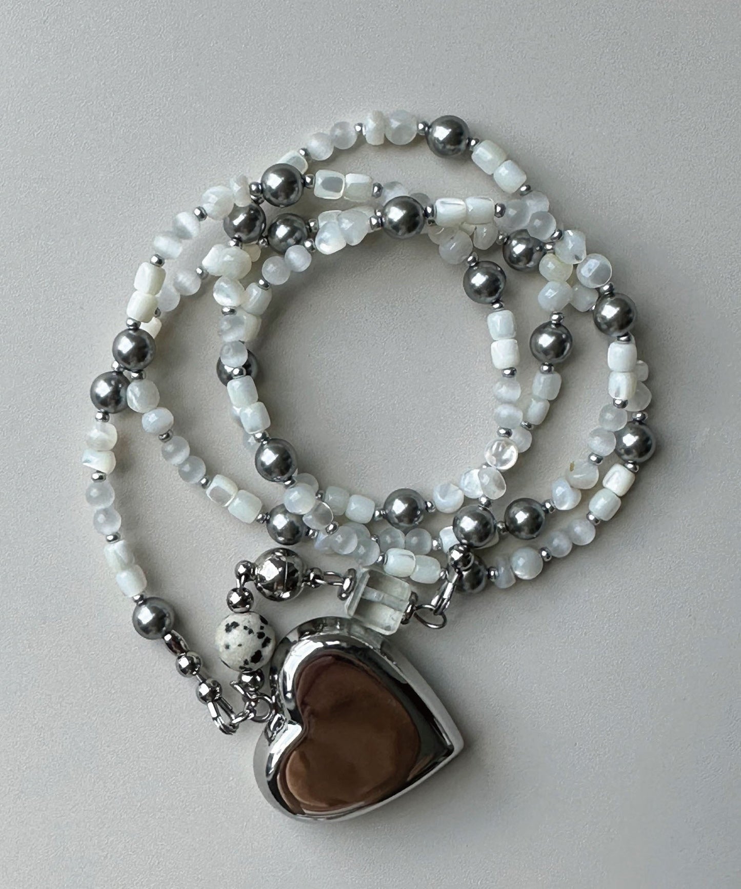 Original Design Titanium Steel Heart Pendant Crystal Long Necklace