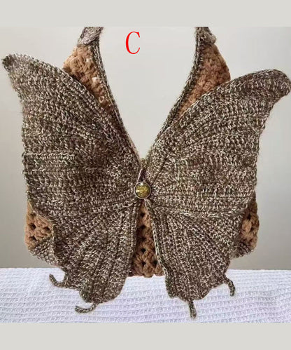 Original Hand Knit Woven Yarn Butterfly Wing Shoulder Bag