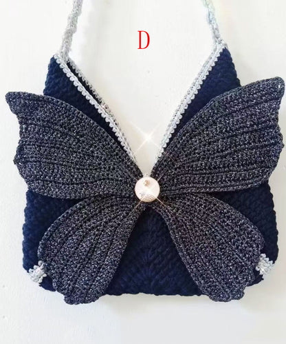 Original Hand Knit Woven Yarn Butterfly Wing Shoulder Bag