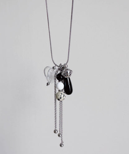 Original Heart Pendant Natural Stone Titanium Steel Necklace