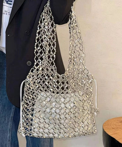 Original Hollow Out Large Capacity Shiny Woven Bead Shoulder Bag