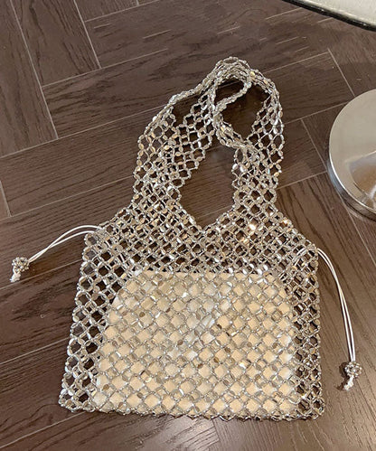 Original Hollow Out Large Capacity Shiny Woven Bead Shoulder Bag