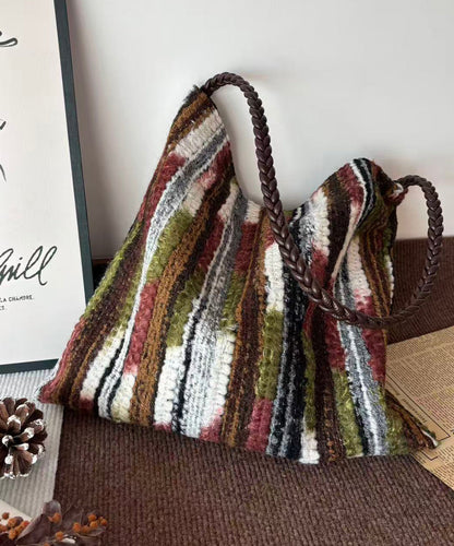Original Rainbow Large Capacity Knitted Shoulder Bag