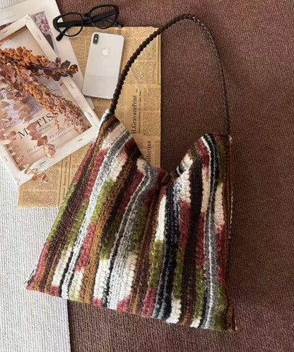 Original Rainbow Large Capacity Knitted Shoulder Bag