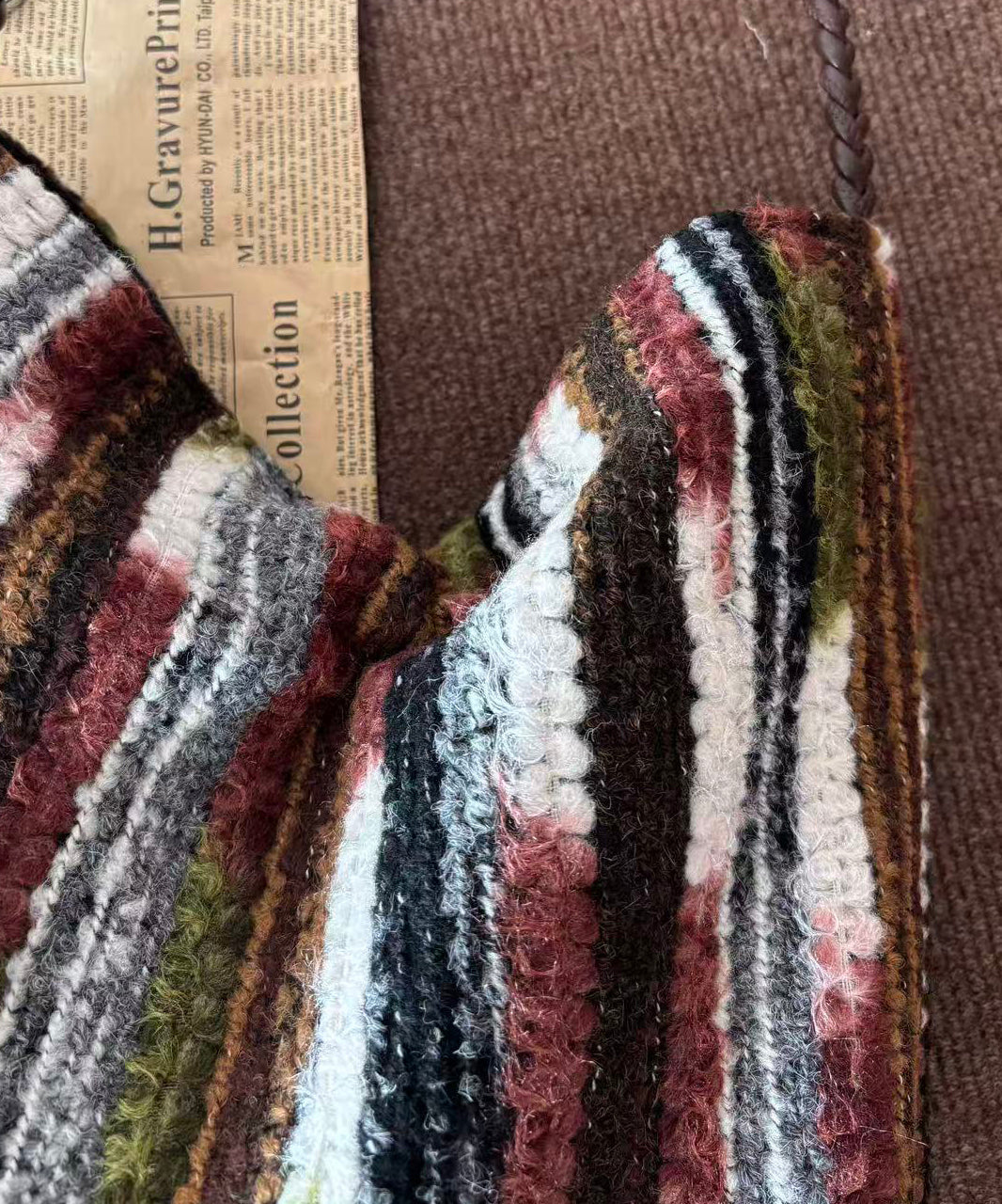 Original Rainbow Large Capacity Knitted Shoulder Bag