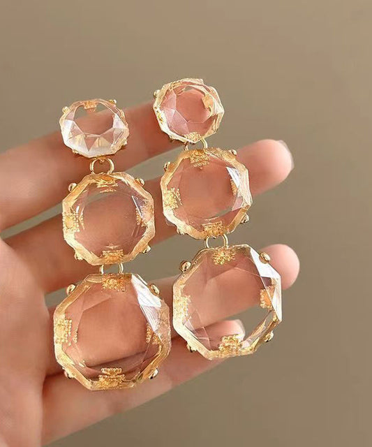 Oversize Bibonerana Alloy Crystal Tassel Drop Earrings