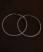Oversize Silk Metal Circle Hoop Earrings