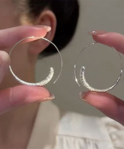 Oversize Silk Stergild Silver Hoop Earrings