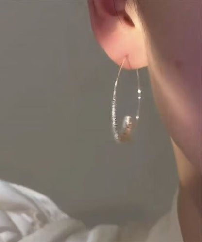 Oversize Silk Stergild Silver Hoop Earrings