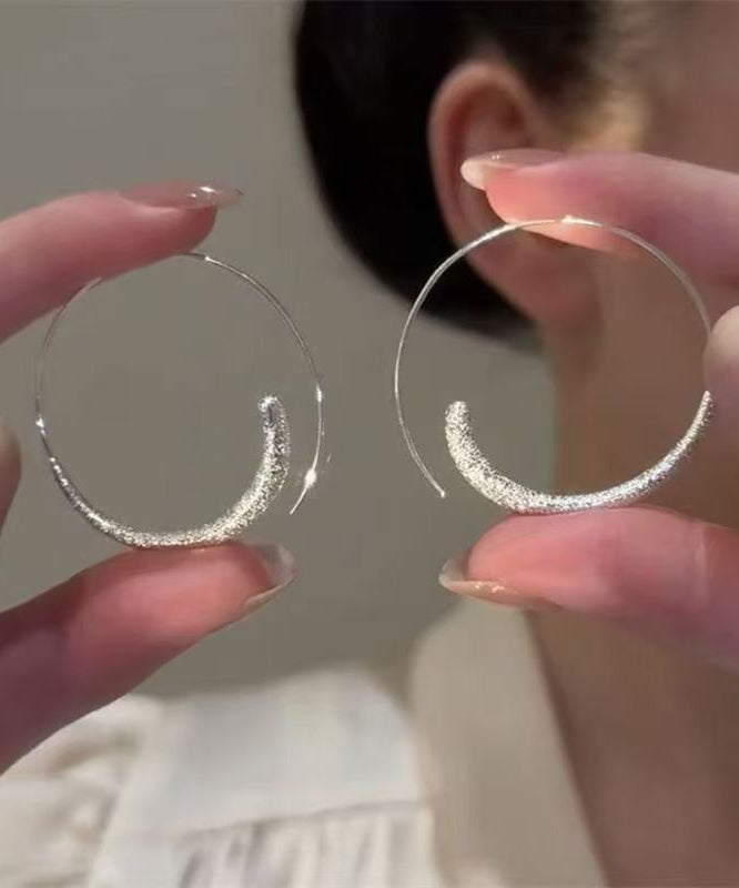 Oversize Silk Stergild Silver Hoop Earrings