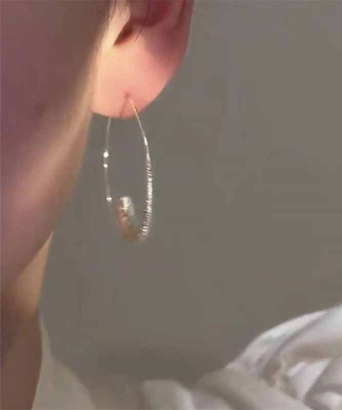 Oversize Silk Stergild Silver Hoop Earrings