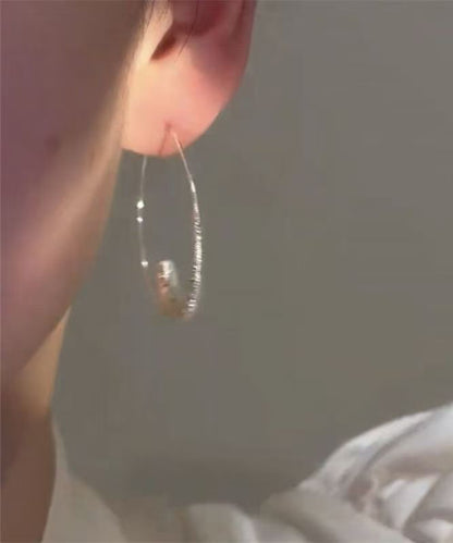 Oversize Silk Stergild Silver Hoop Earrings