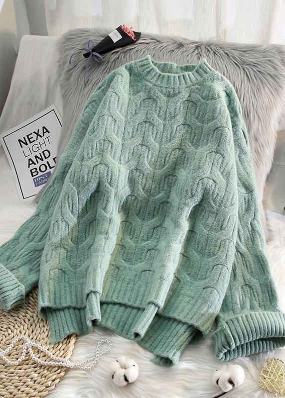 Oversized spring beige knit tops oversized low high design clothes - SooLinen