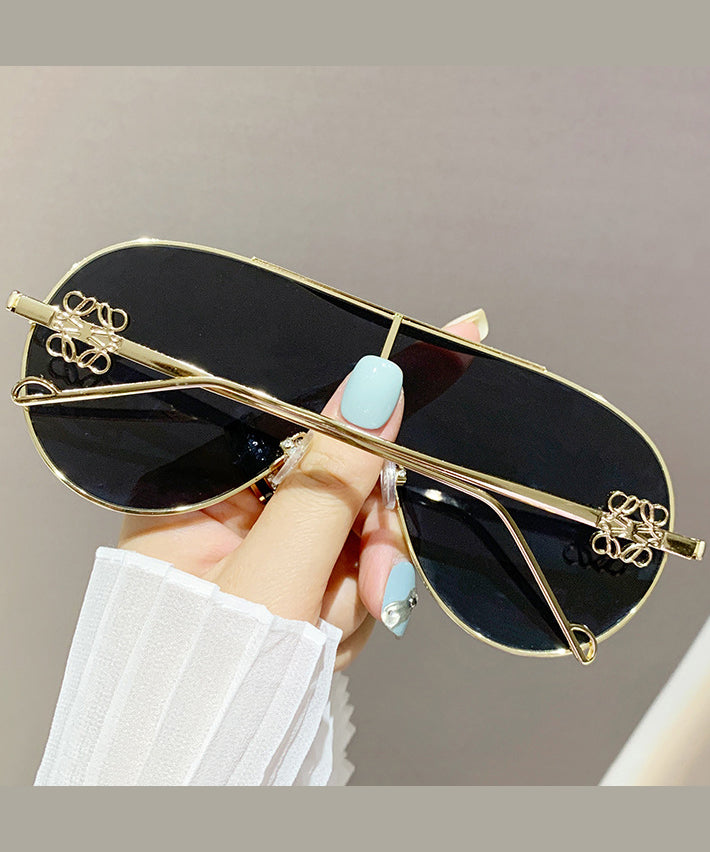 Personalized Tea Windproof Sunglasses Large Frame