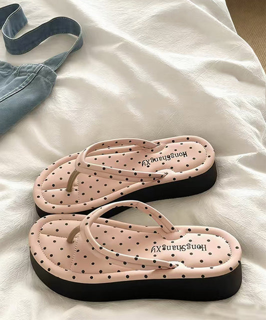Pink Beach Platform Comfy Splicing Flip Flops
