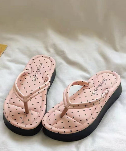 Pink Beach Platform Comfy Splicing Flip Flops