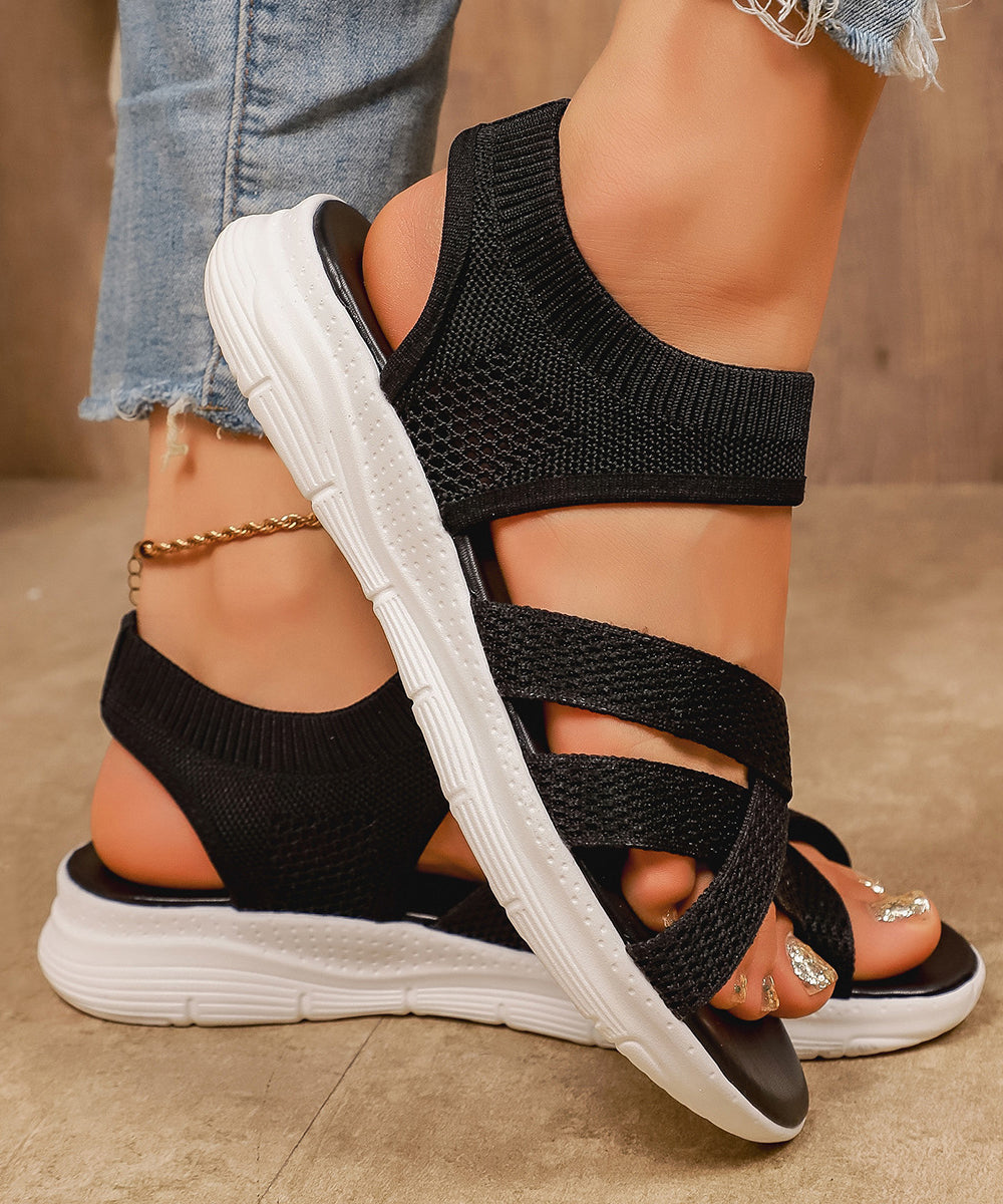 Pink Sandals Platform Breathable Mesh Casual Splicing Peep Toe