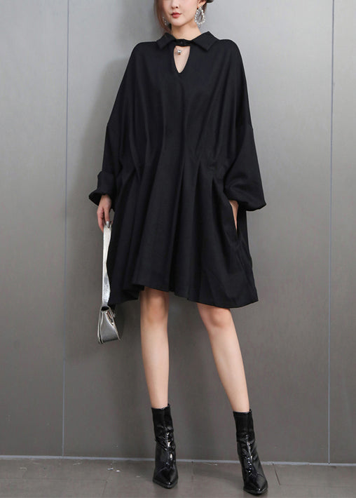 Plus Size Black Oversized Shirt Dress Summer
