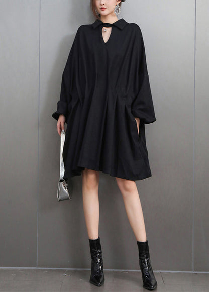 Plus Size Black Oversized Shirt Dress Summer
