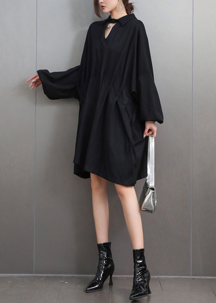 Plus Size Black Oversized Shirt Dress Summer