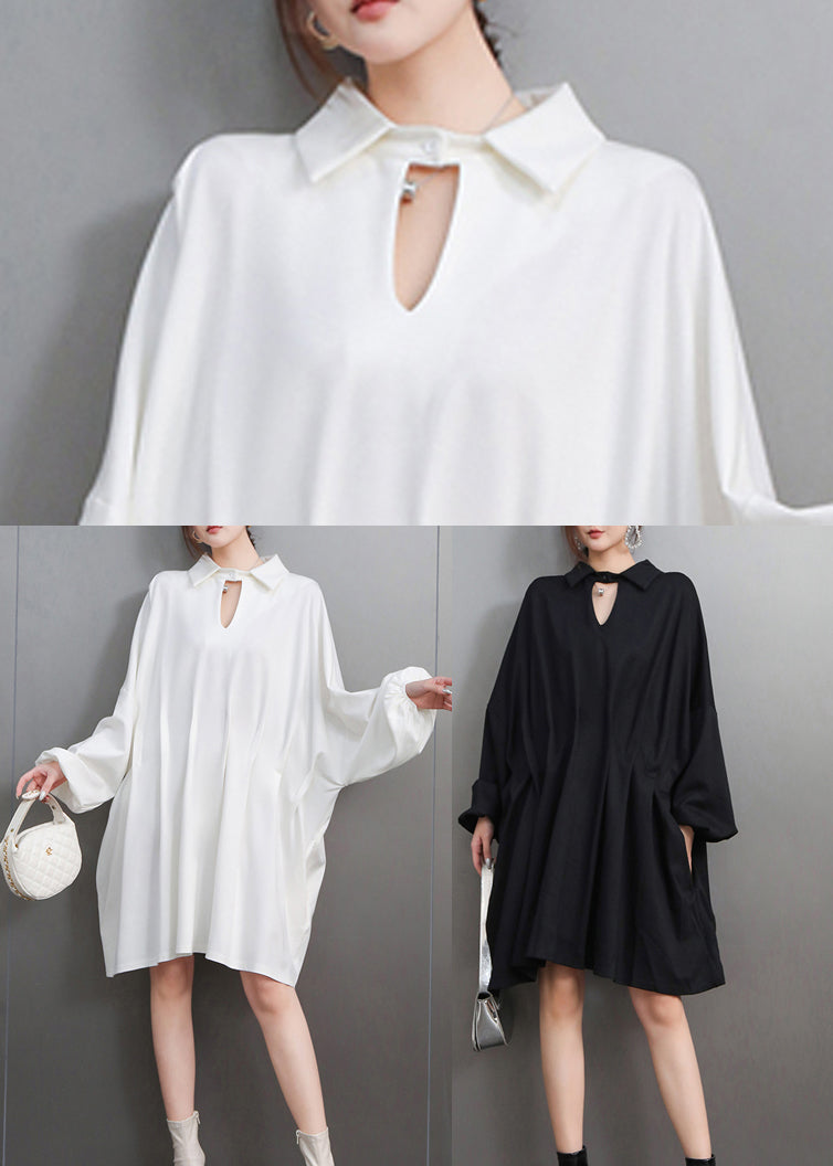 Plus Size Black Oversized Shirt Dress Summer
