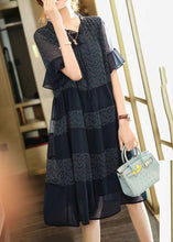 Load image into Gallery viewer, Plus Size Black Print Chiffon Maxi Dress Summer