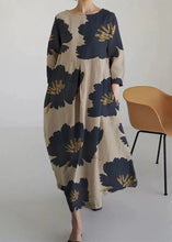 Load image into Gallery viewer, Plus Size Blue Print Wrinkled Maxi Dress Spring